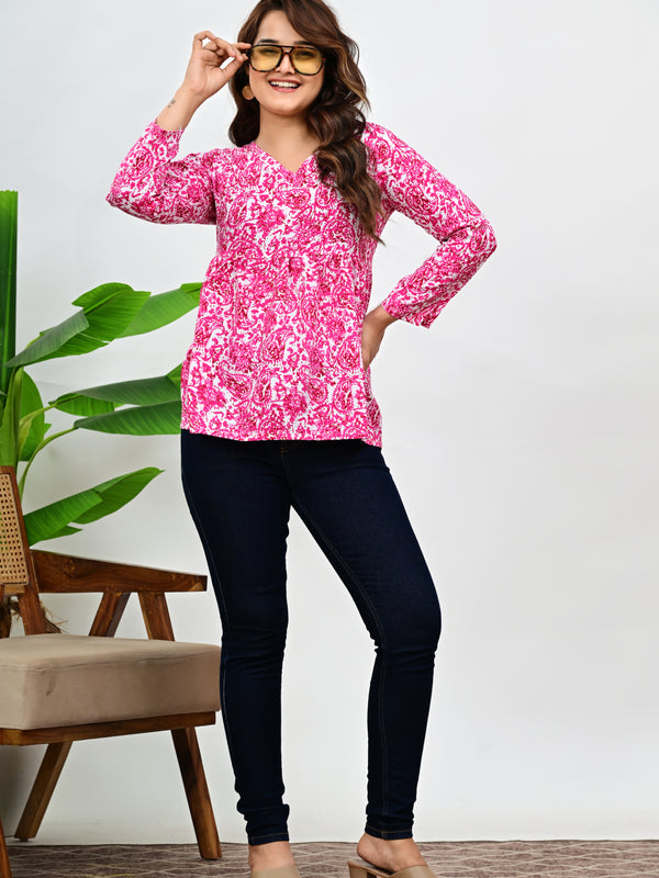 Women's Paisley Printed Casual Top