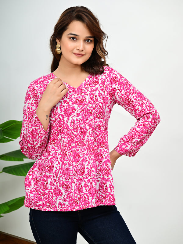 Women's Paisley Printed Casual Top