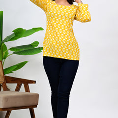 Floral Printed Square Neck Cotton Top